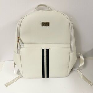 Badgley Mischka Backpack "The Bailey " Pebbled Off White Gold New No Tags